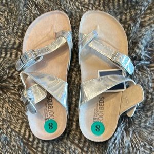 Silver sandals size 8